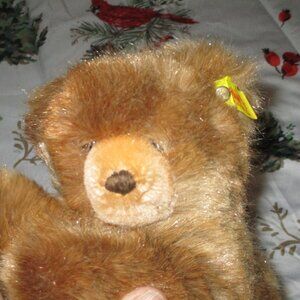 Vintage Steiff Floppy Brown Bear #5700/20 Plush 8" W/button Germany‎ RARE